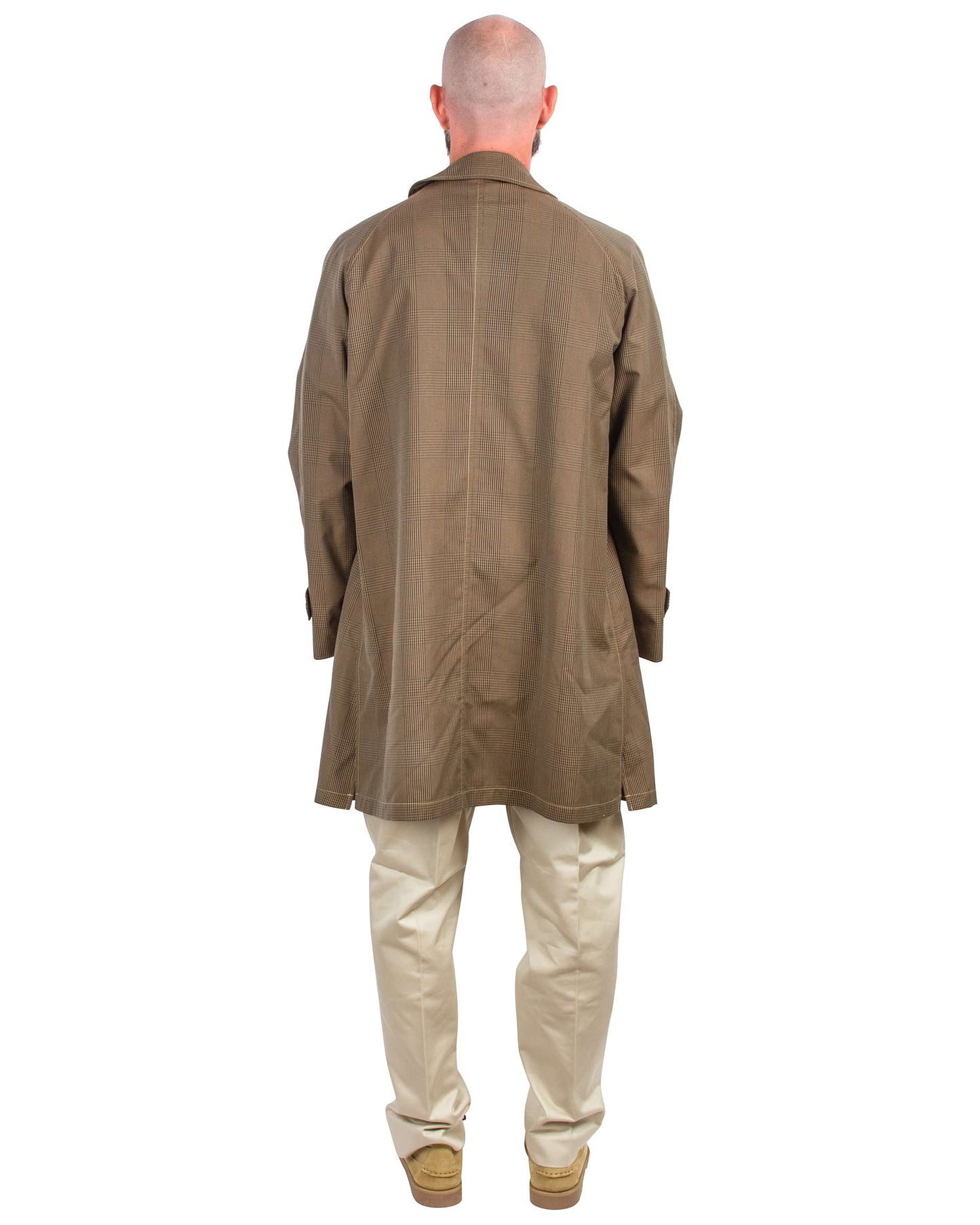 lost & found The Real McCoy's The Real McCoy's MJ22017 Plaid-Check Rain Weather Coat Brown