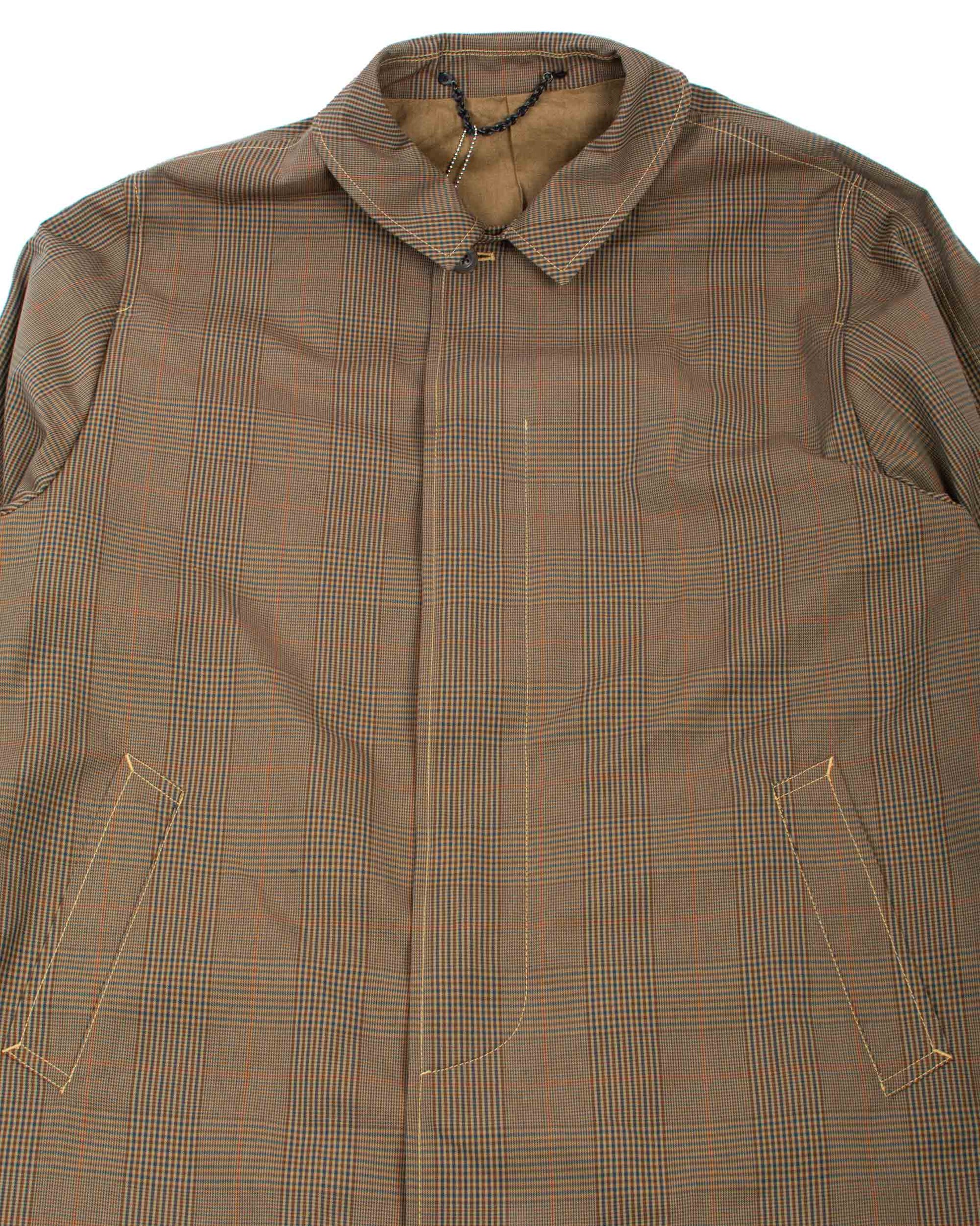lost & found The Real McCoy's The Real McCoy's MJ22017 Plaid-Check Rain Weather Coat Brown