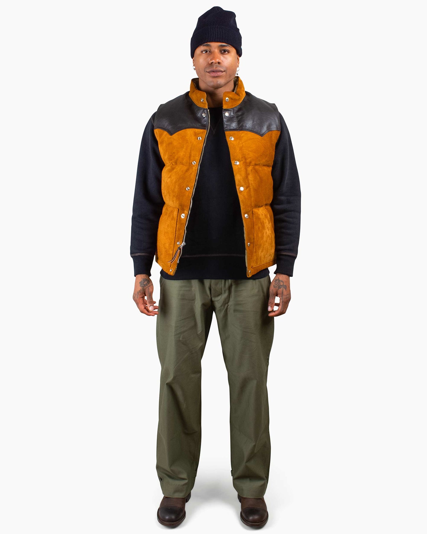 lost & found The Real McCoy's The Real McCoy's MJ22120 Roughout Down Vest Raw Sienna