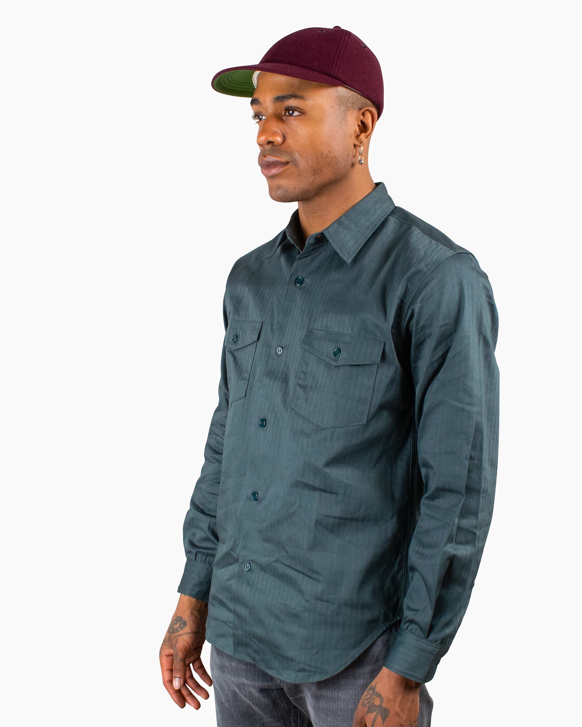lost & found The Real McCoy's The Real McCoy's MS20010 8HU HBT Workshirt L/S Forest