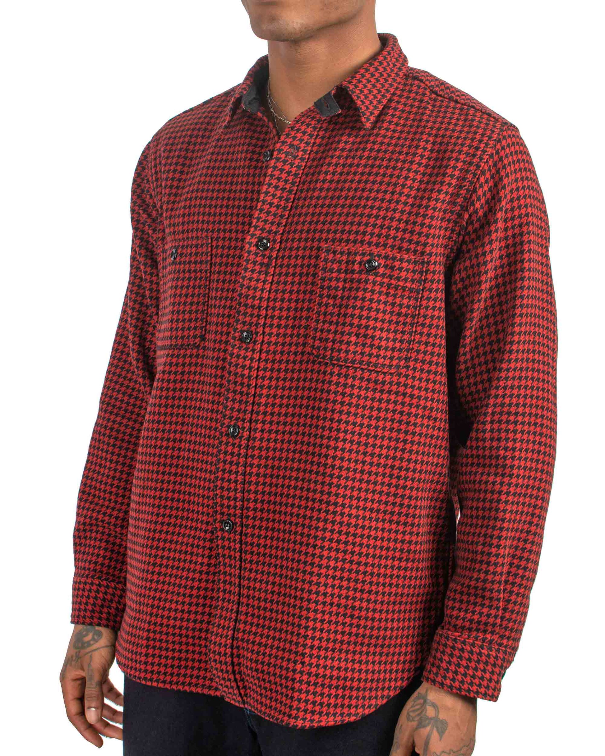 lost & found The Real McCoy's The Real McCoy's MS21102 8HU Houndstooth Flannel Shirt Red