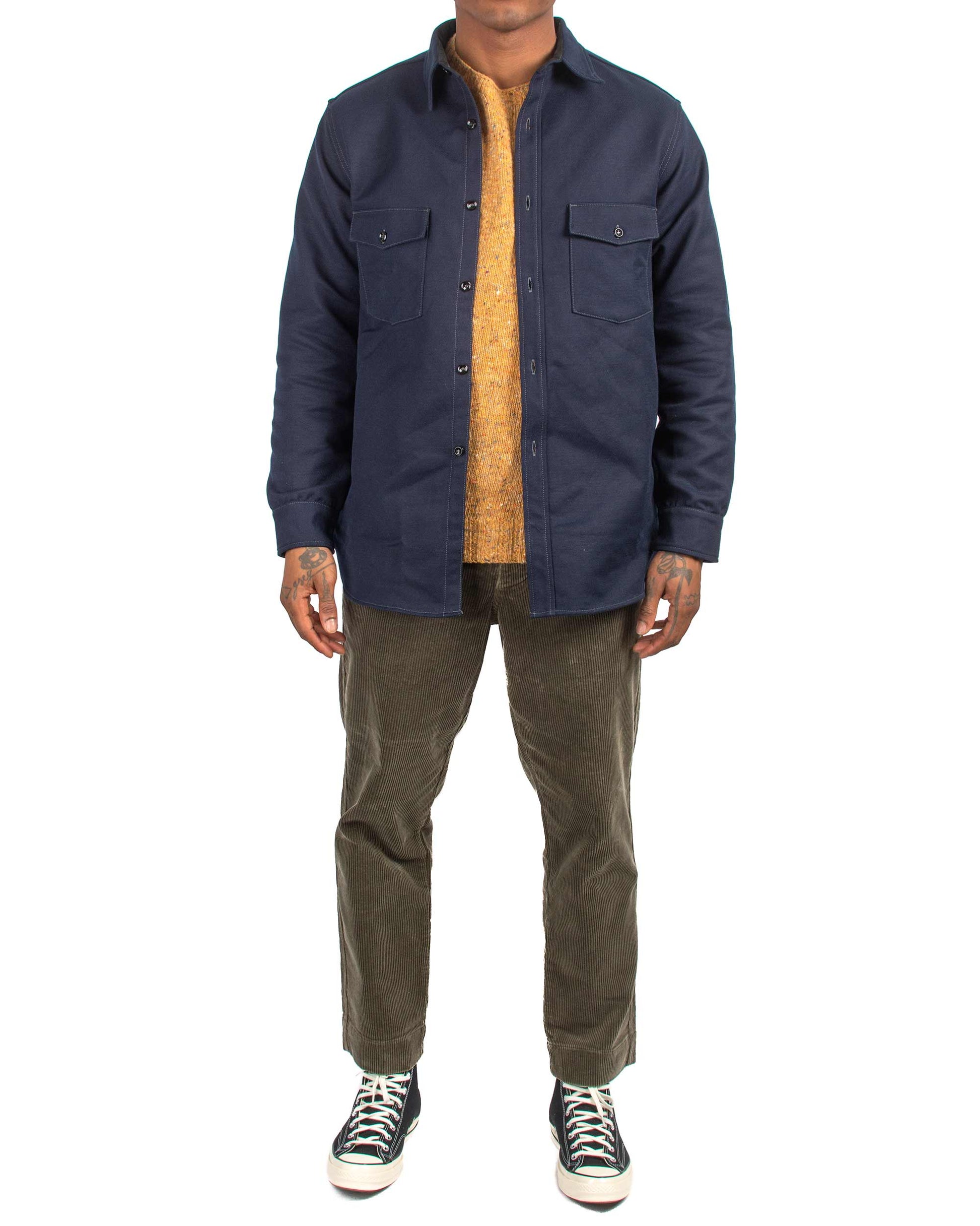 lost & found The Real McCoy's The Real McCoy's MS21104 8HU Heavy Moleskin Shirt Navy