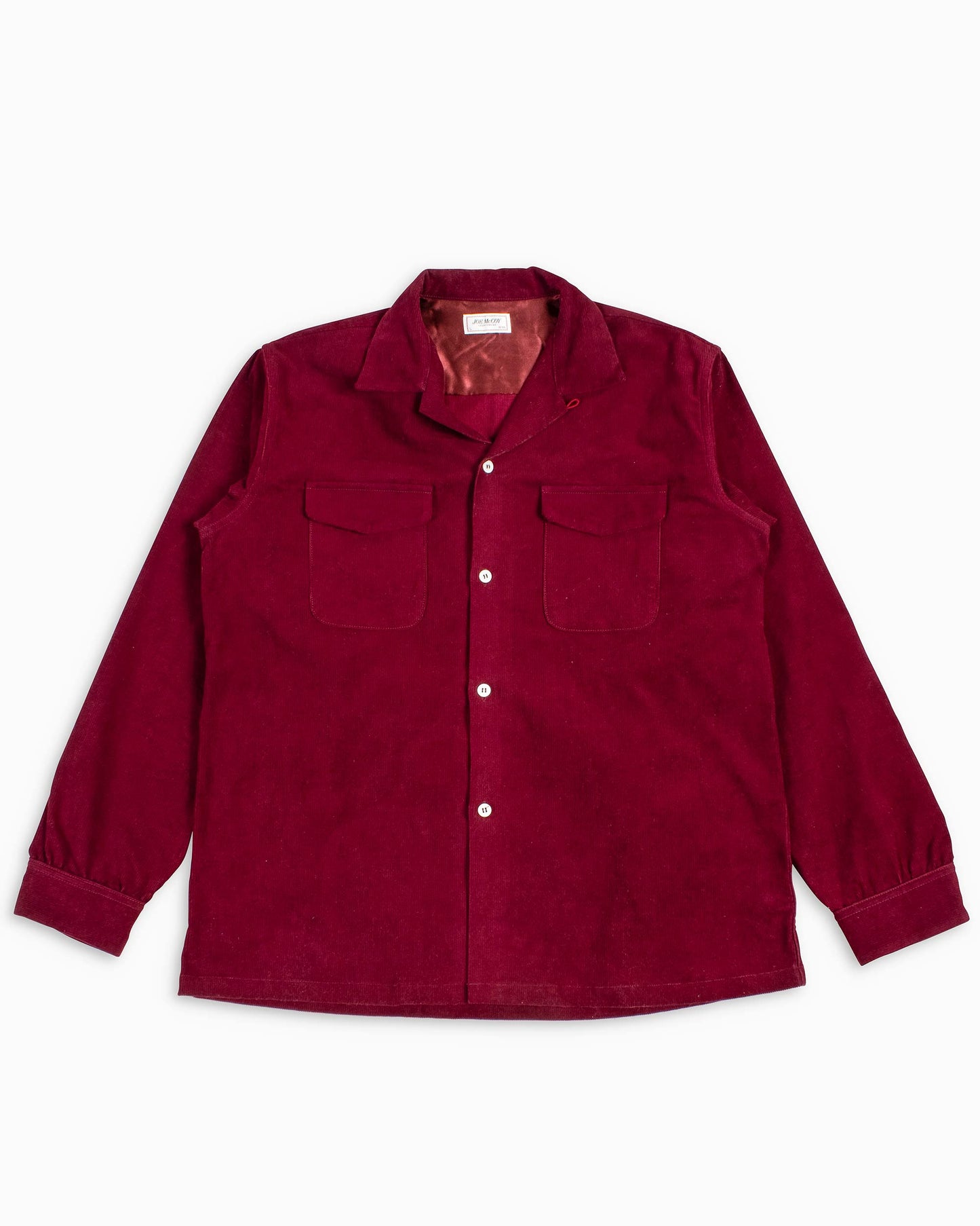lost & found The Real McCoy's The Real McCoy's MS22102 Corduroy Open Collar Shirt Burgundy