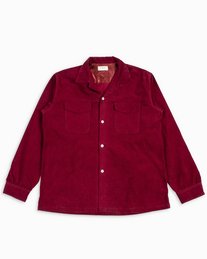 lost & found The Real McCoy's The Real McCoy's MS22102 Corduroy Open Collar Shirt Burgundy