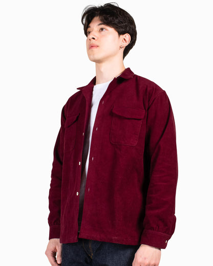 lost & found The Real McCoy's The Real McCoy's MS22102 Corduroy Open Collar Shirt Burgundy