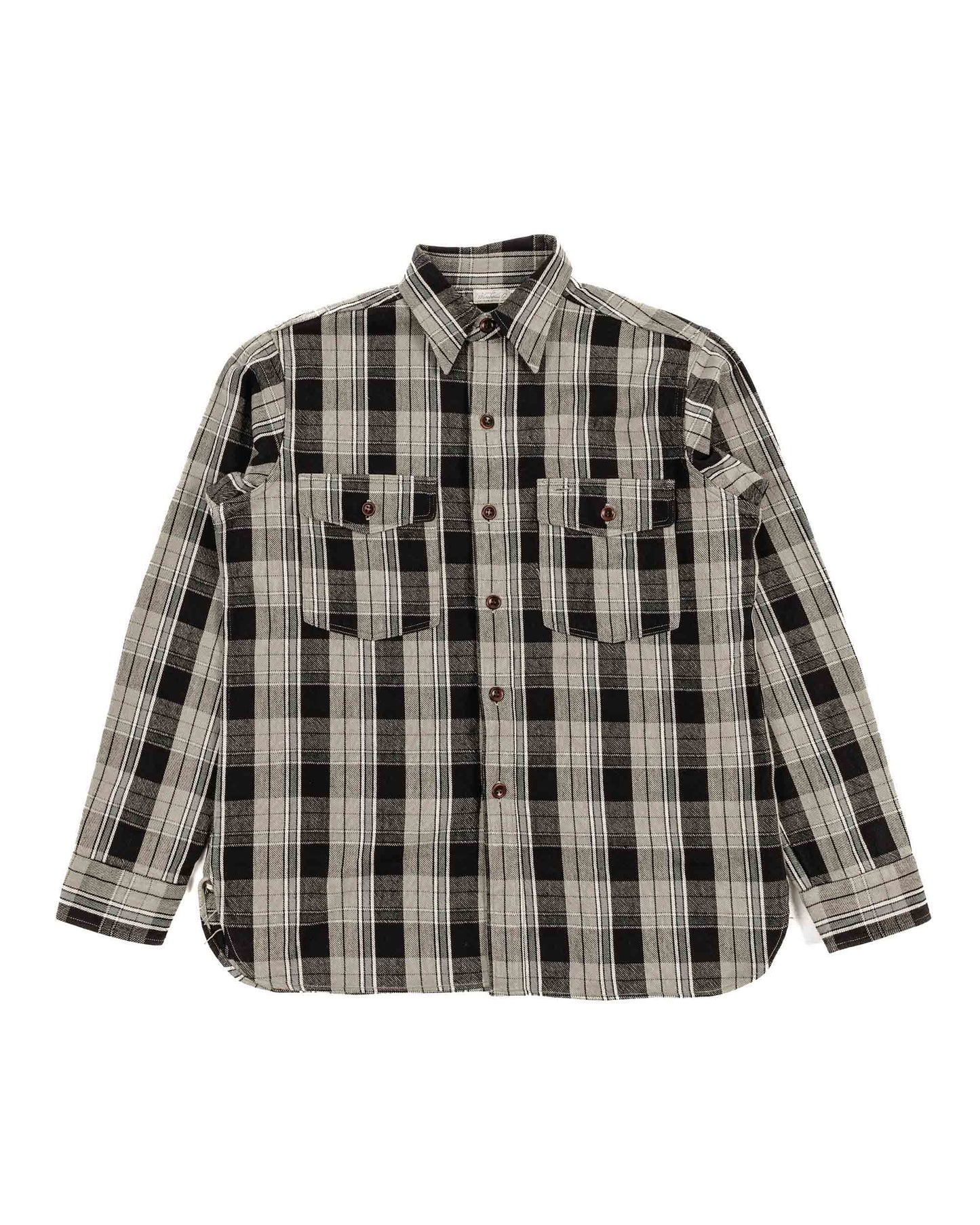 lost & found Warehouse Warehouse Lot. 3022 Flannel Shirt With Chinstrap G Pattern Grey (One Wash)