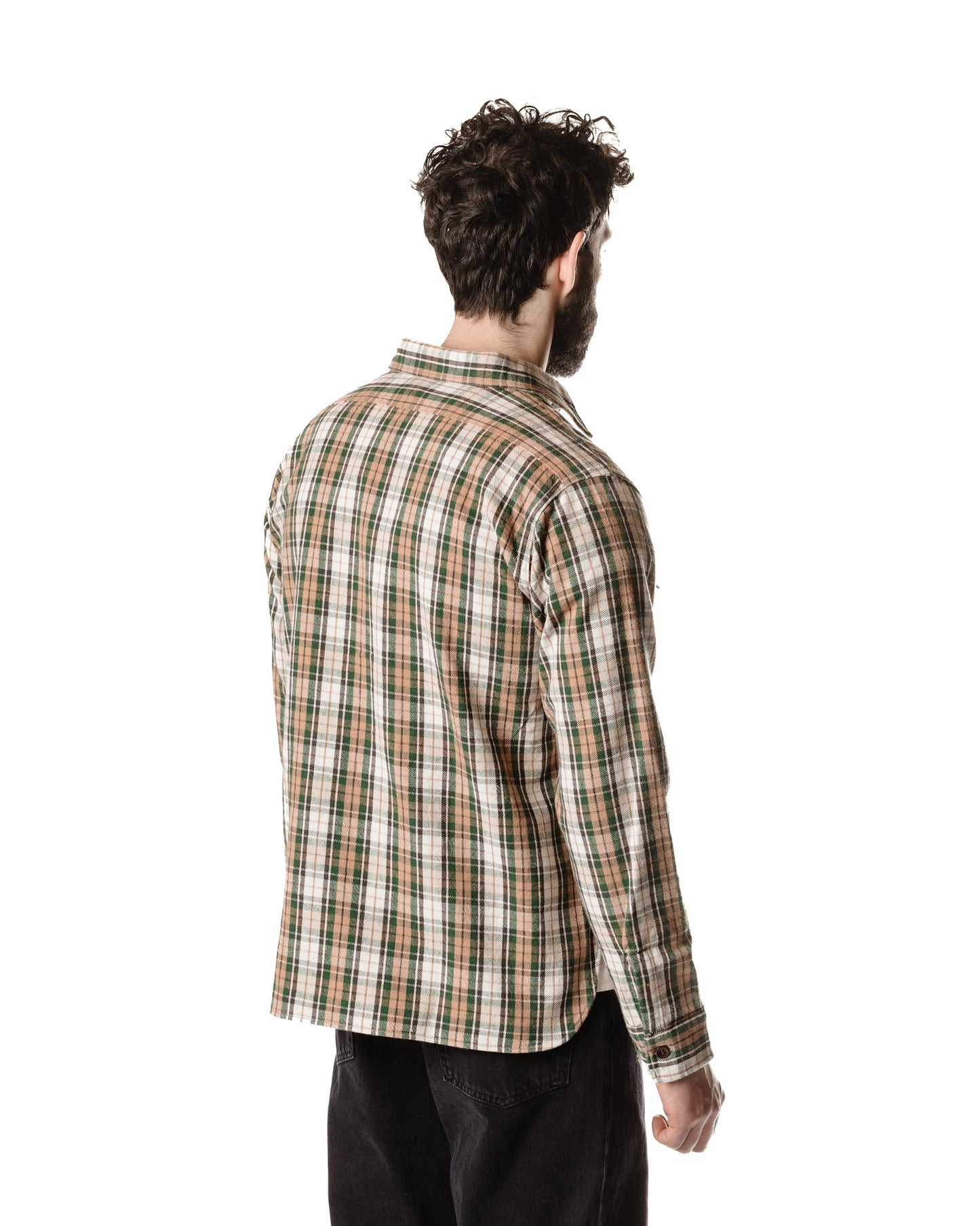 lost & found Warehouse Warehouse Lot. 3022 Flannel Shirt With Chinstrap H Pattern Salmon (One Wash)