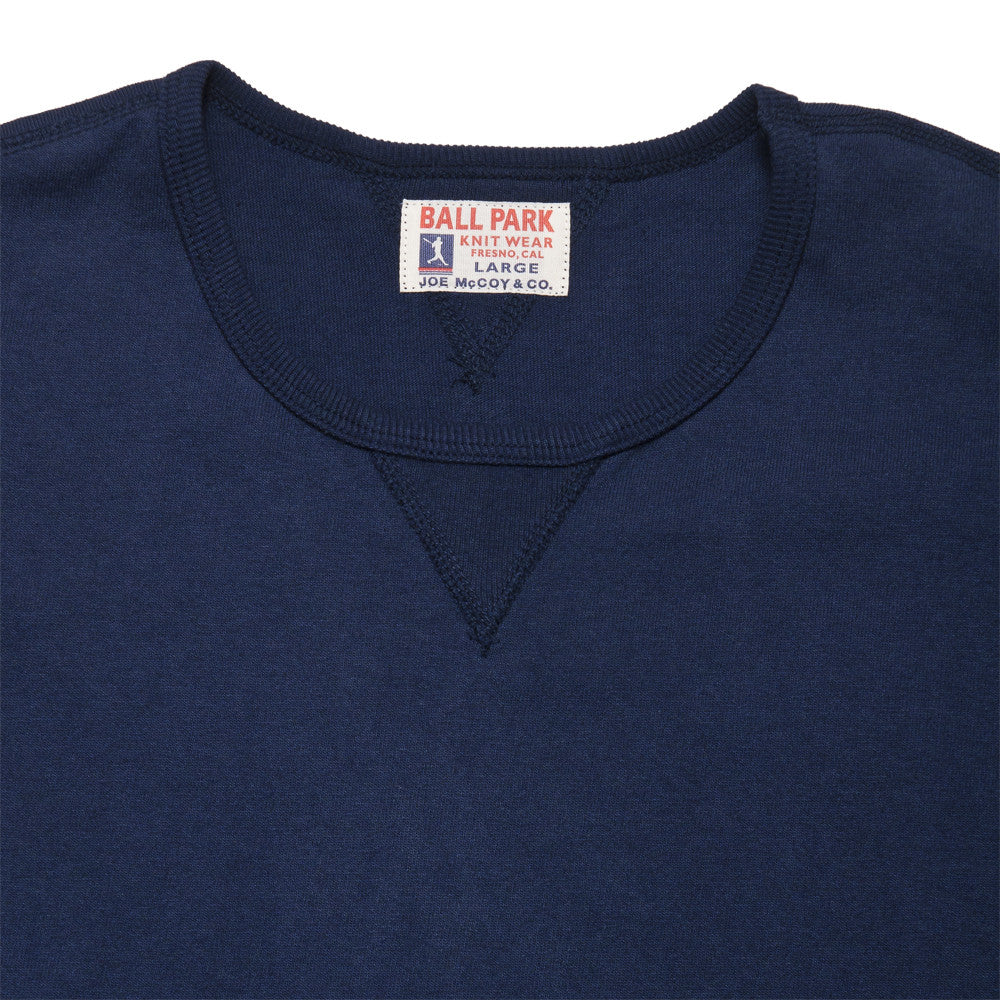 The Real McCoy's Joe McCoy Gusset Athletic Tee Navy at shoplostfound, neck